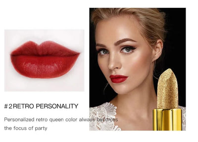 Gold Velvet Matte Moisturizing Waterproof Lipstick Makeup/cosmetics Pigment Nude Rouge