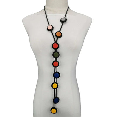 UKEBAY New Pendant Necklace Women Handmade Jewelry Rubber Necklaces Long Clothes Chain Statement Accessories Luxury Necklaces