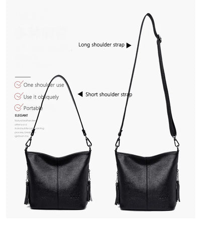 Hand Crossbody Bags For Women 2024 New Luxury Designer Handbag Leather Tassel Shoulder Bags Purses And Handbags Tote Bag Bolsa