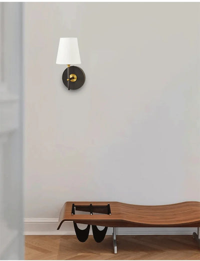 Indoor Lighting Mid-Century Sconce Interior Fixture Fabric Lampshape For Bedroom Living Room Bedside Table Home Decor Wall Lamp