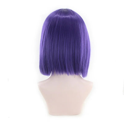 Synthetic Hair Short Wig With Bangs Cosplay Wigs For Women Straight Bob Wig Korean Pink Red Brown Blue Green White Purple Grey