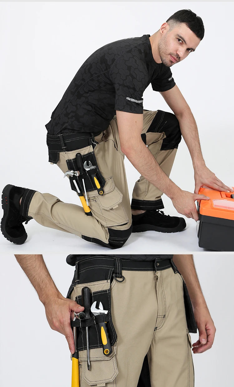 Work Pants For Men Multifunctional Work Trousers Workwear Pants With Reflective Tapes