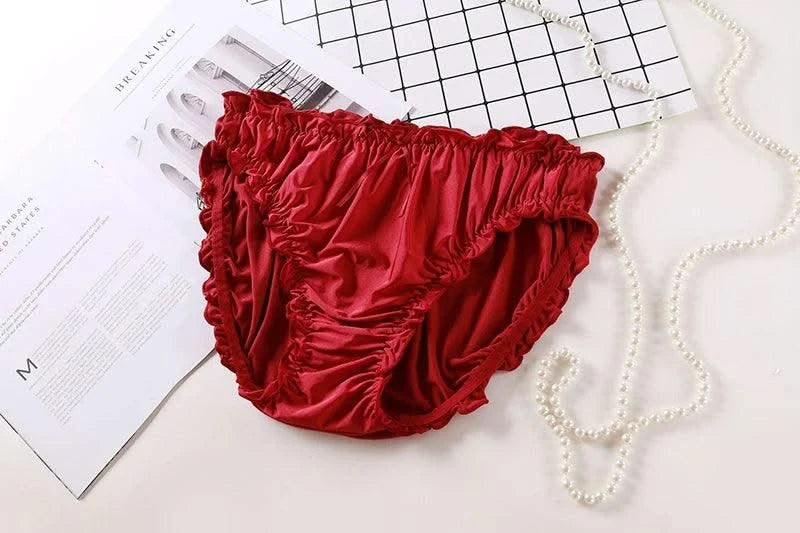 Large Size Mid Waist Panties For Women Ladies Breathable Underwear Briefs Elastic Comfortable Sexy Ruffles Underwear Lingerie