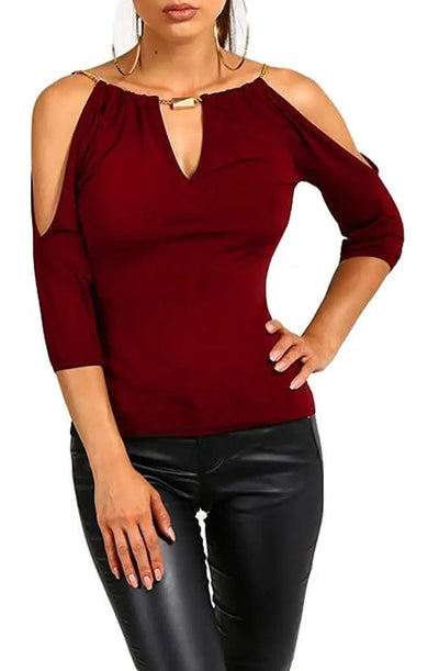 Women Summer Cotton Shirt Short Sleeve Off-shoulder Blouses Sexy Solid Loose Casual Shirt S-XL