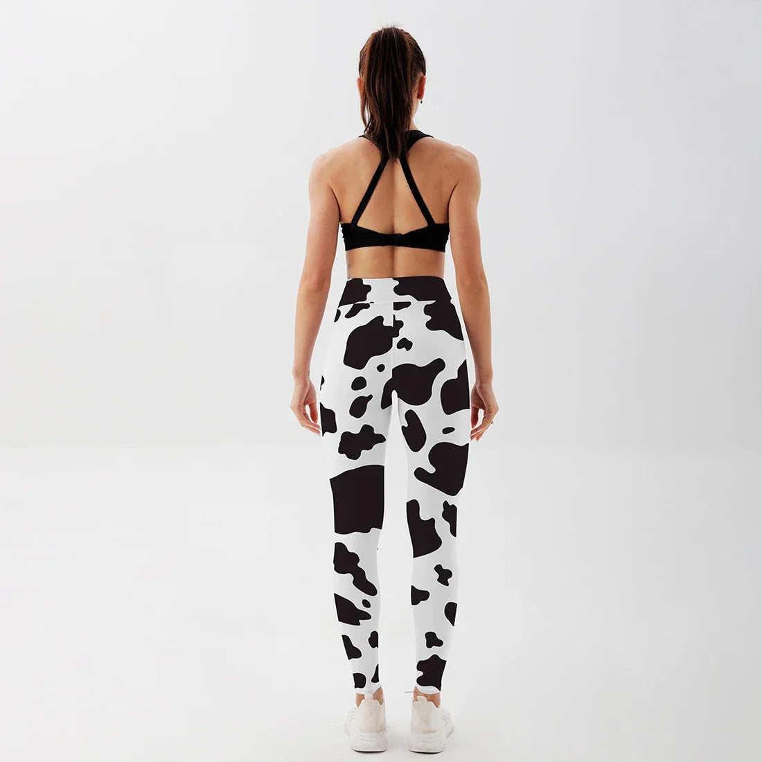 Yoga Pants Women Cow Black Leggings For Fitness High Waist Gym Legging Push Up Workout Fitness Women Printed Leggings