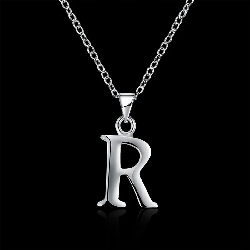 Fashion Jewelry Stainless Steel Link Chain Letter R Pendants Necklaces Fine Women Wedding Party Gift 2*2.5cm No chain