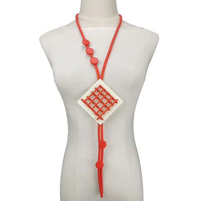 UKEBAY New Pendant Necklace Women Handmade Jewelry Rubber Necklaces Long Clothes Chain Statement Accessories Luxury Necklaces