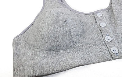 Front Closure Cotton Bras Women Removable Padded Bra Soft Camisole Middle Age Women Everyday Underwear Big Bust 50/115 B C Cup