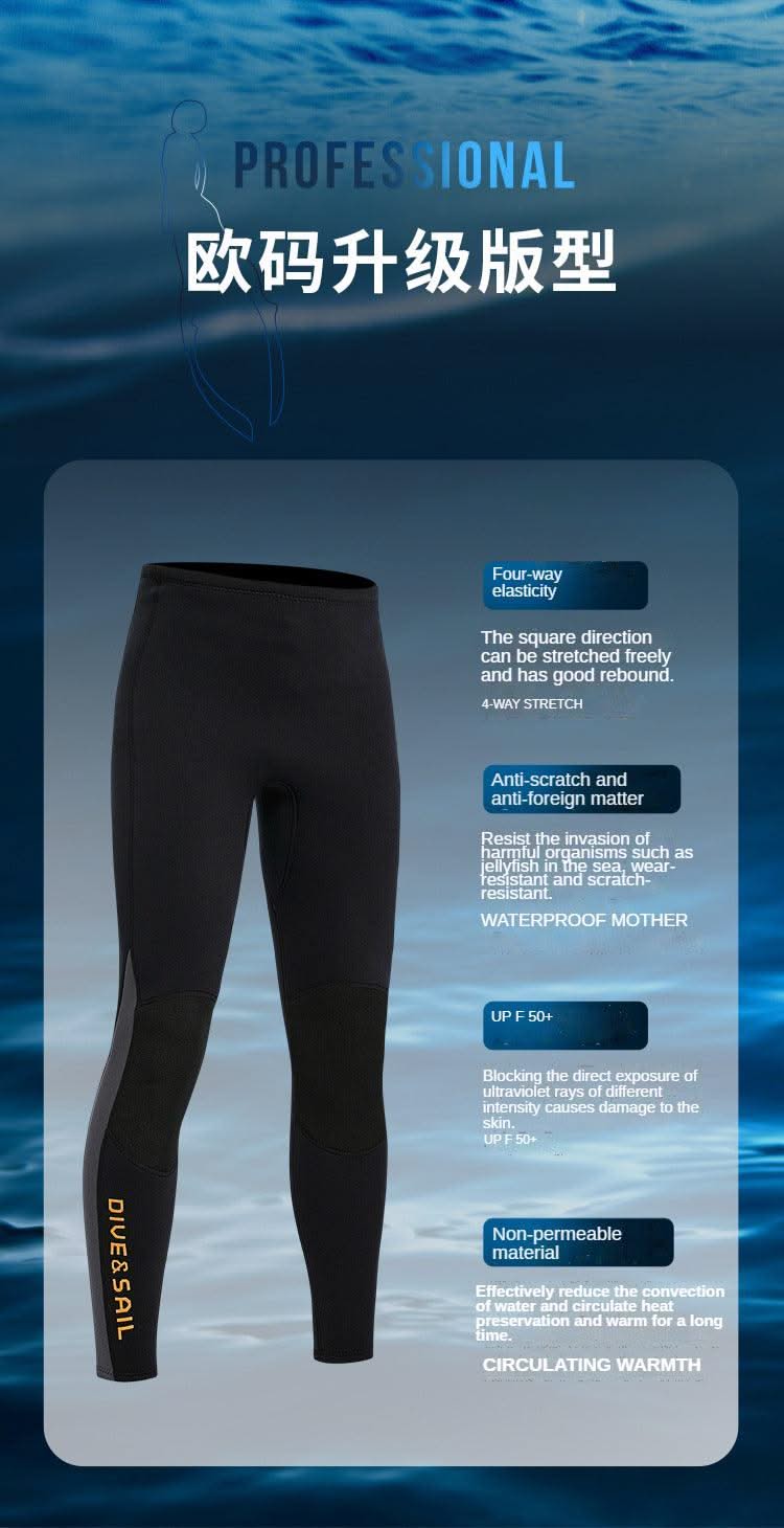 Wetsuit 3MM Neoprene Men Long Sleeve Split Wetsuit Warm Jacket Pants Plus Size Women Swimsuit Scuba Diving Snorkeling Surf Suit