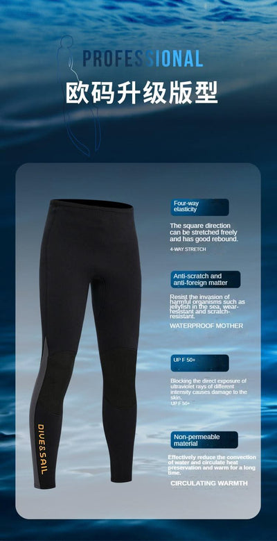 Wetsuit 3MM Neoprene Men Long Sleeve Split Wetsuit Warm Jacket Pants Plus Size Women Swimsuit Scuba Diving Snorkeling Surf Suit