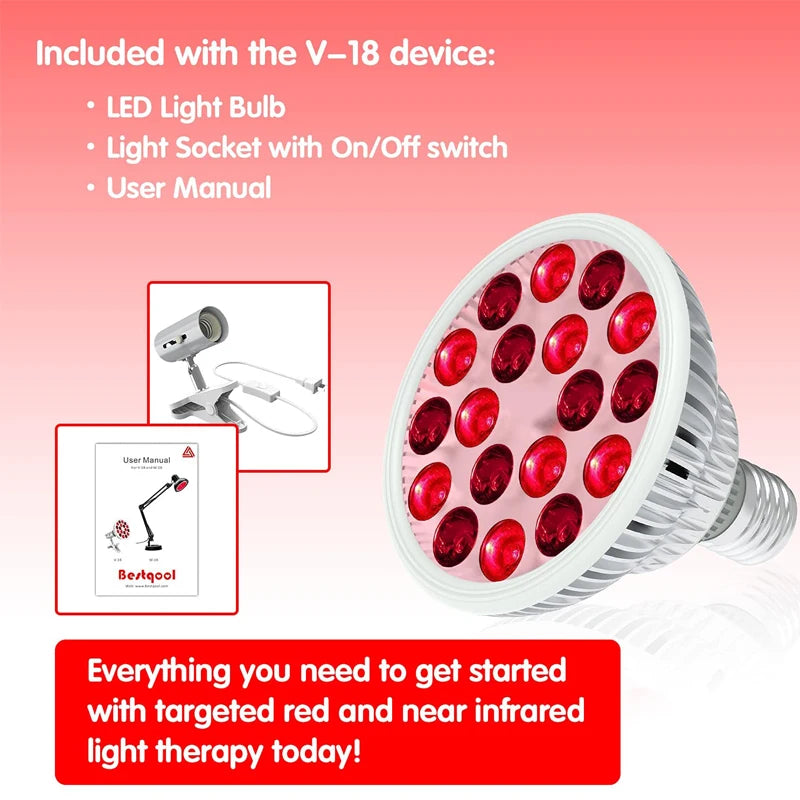 E27 54W Red Light LED Massage Therapy Lamp  660nm 850nm Near Infrared Therapy Light LED Lamp/ Red Light Grow LED Bulb