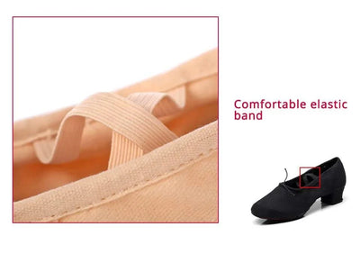 Women Dance Shoes Girls Ballet Jazz Salsa Shoes Soft Sole Low Heels Kids Dancing Slippers Pink Black Red Children Latin Sneakers