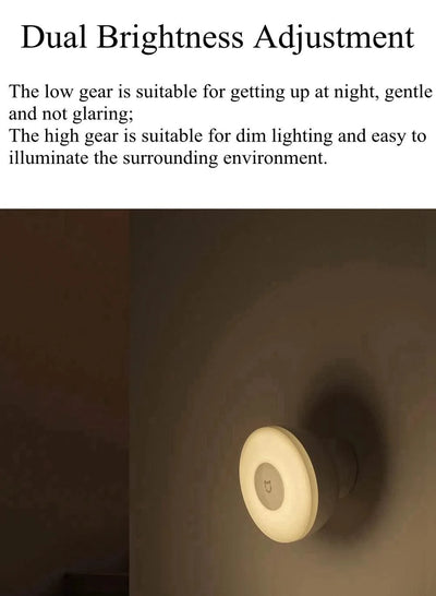Xiaomi Mijia Night Light 2 360°Rotation Magnetic Human Infrared Light Dual Sensor Mini Wall Light 2800K Warm Yellow 2 Level Adju