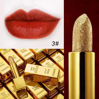 Gold Velvet Matte Moisturizing Waterproof Lipstick Makeup/cosmetics Pigment Nude Rouge