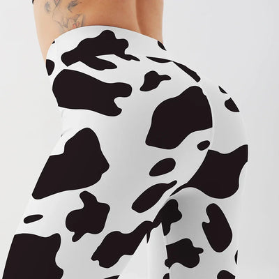 Yoga Pants Women Cow Black Leggings For Fitness High Waist Gym Legging Push Up Workout Fitness Women Printed Leggings