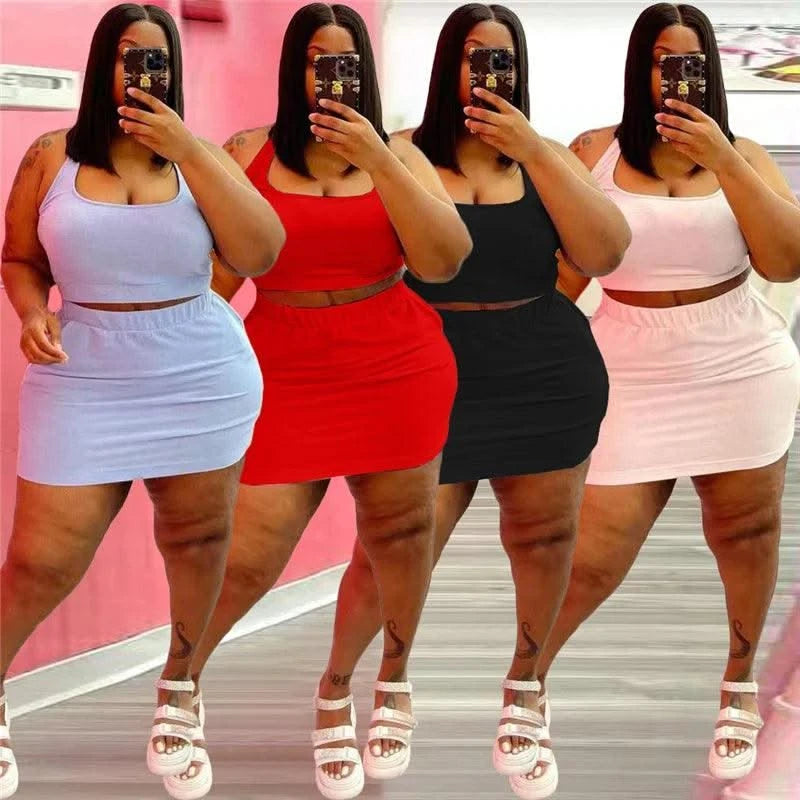 Summer Women Two Piece Outfits Wholesale Dress Plus Size