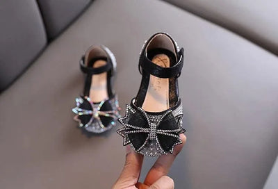 Children's  Comfortable  Princess Shoes | Kids Flat Shoes With Glittery Bow | Little Girl's Spring/Summer Fashion Sandals