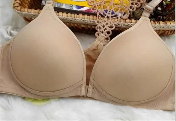 Women Bra  Front Button Sexy Lace Bralette Solid Wireless Bra Female Underwear A B Cup Lingerie Soft Fashion Brassiere