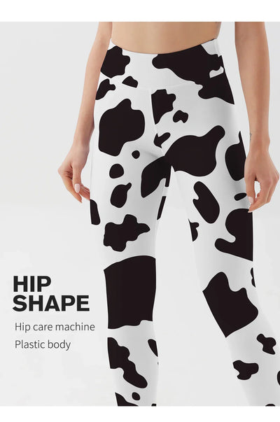 Yoga Pants Women Cow Black Leggings For Fitness High Waist Gym Legging Push Up Workout Fitness Women Printed Leggings