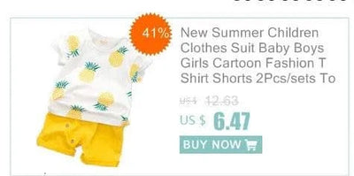 Summer Children Clothing Baby Cute  Girls Casual T-Shirts Bib Shorts 2Pcs/Set Toddler Cartoon Fashion Cotton Infant Clothes Suit