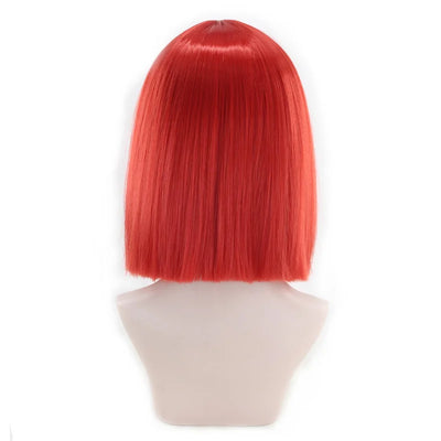 Synthetic Hair Short Wig With Bangs Cosplay Wigs For Women Straight Bob Wig Korean Pink Red Brown Blue Green White Purple Grey