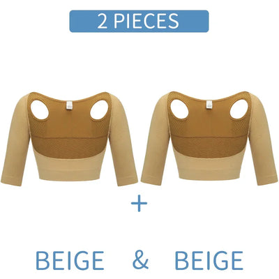 Upper Arm Shaper Women Shoulder Slimmer Compression Shapewear Sleeves Body Shaper Humpback Posture Corrector Back Support Tops