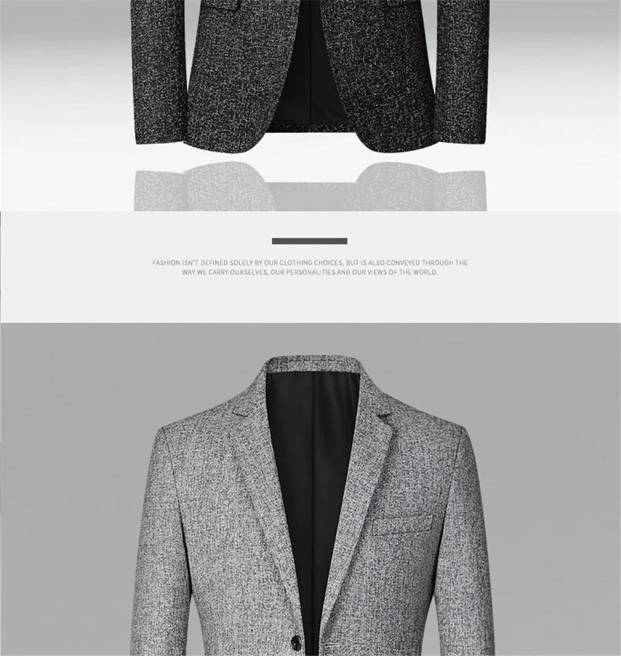 FGKKS 2023 Spring Autumn Blazers Men Fashion Slim Casual Business Handsome Suits Brand Men's Blazers Tops