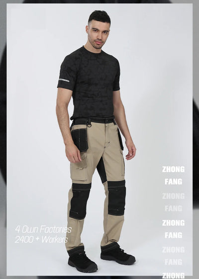 Work Pants For Men Multifunctional Work Trousers Workwear Pants With Reflective Tapes