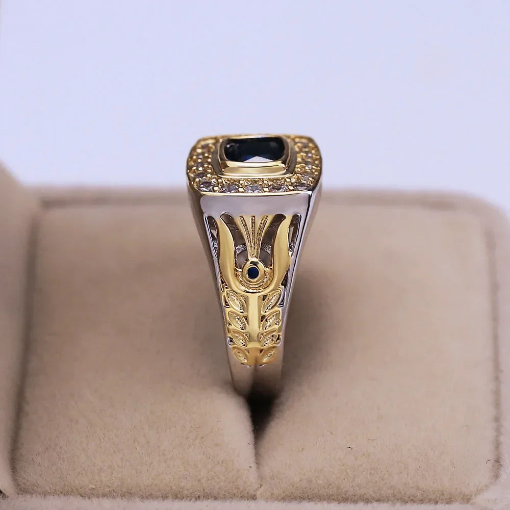 Luxury 925 Ring for Men Natural 2 Carat Sapphire with Diamond Jewelry Anillos De Bizuteria Anillos Gemstone Rings Box