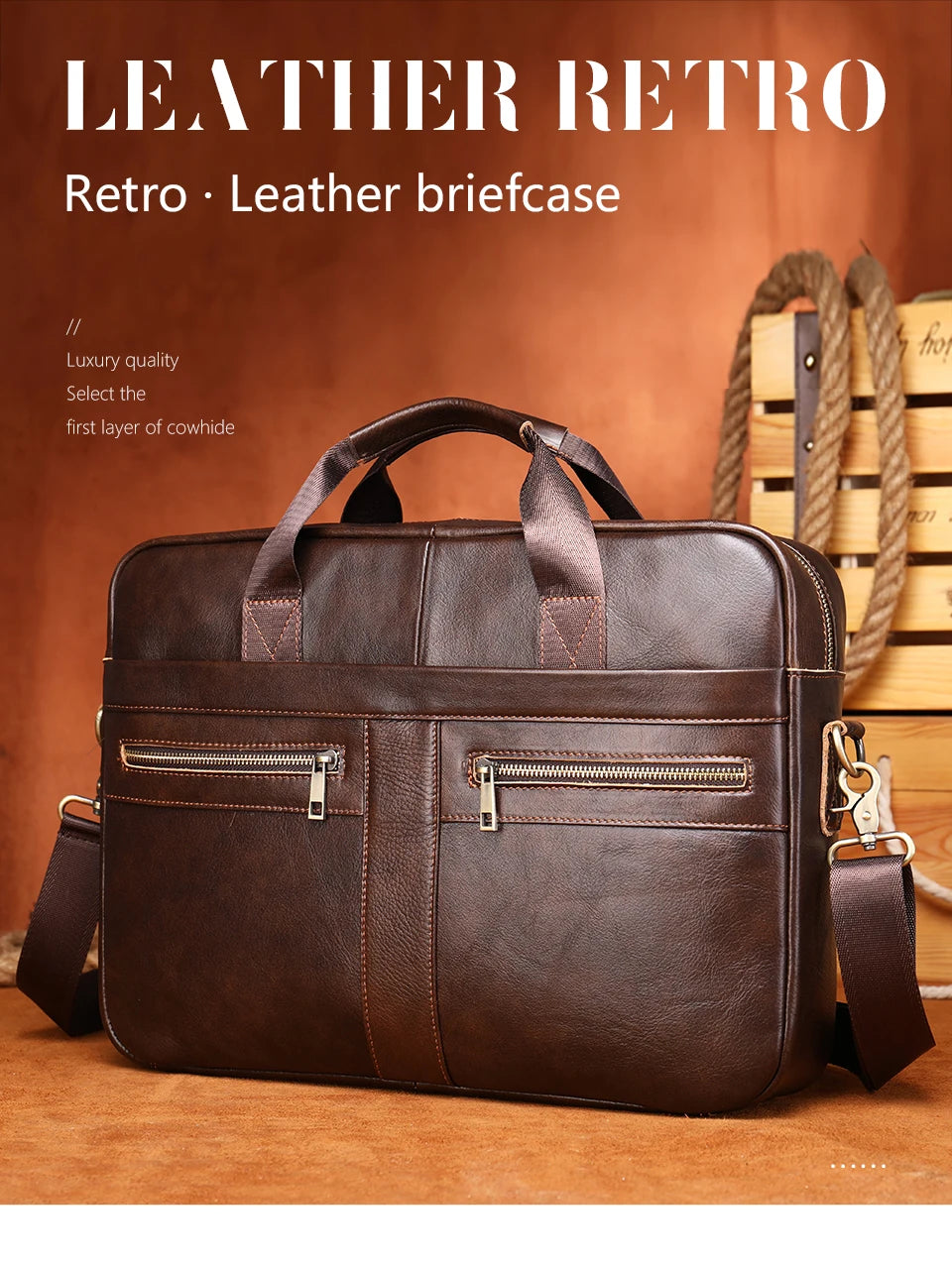WESTAL Men's Briefcases Men's Bags Genuine Leather Lawyer/Office Bag Laptop Bag Men's Leather Briefcases Bag for Documents