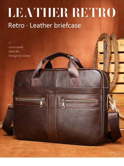 WESTAL Men's Briefcases Men's Bags Genuine Leather Lawyer/Office Bag Laptop Bag Men's Leather Briefcases Bag for Documents