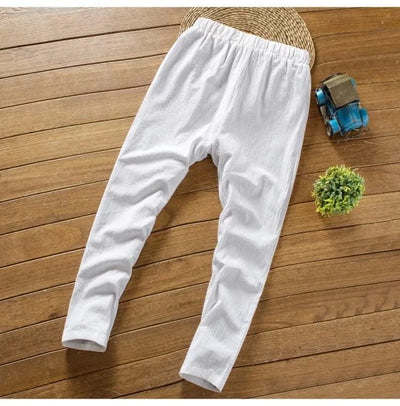 (Shirt + trousers) 2025 summer men shirt Man Cotton and linen shirts Short sleeve men's casual shirts men A set of clothes M-5XL - Elanique
