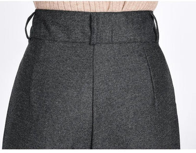 2023 Winter Warm Wool Women's Pants Female High Waist Pleated Wide Leg  Capris for Women Trousers Woman  4xl