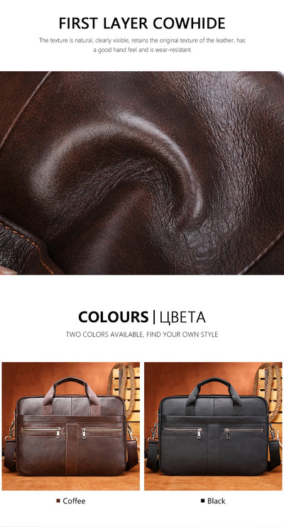 WESTAL Men's Briefcases Men's Bags Genuine Leather Lawyer/Office Bag Laptop Bag Men's Leather Briefcases Bag for Documents