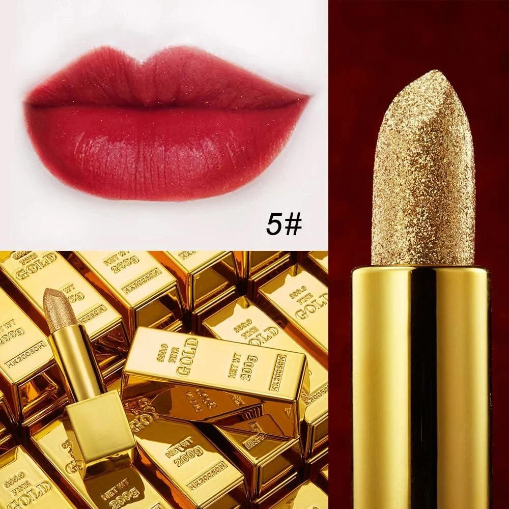 Gold Velvet Matte Moisturizing Waterproof Lipstick Makeup/cosmetics Pigment Nude Rouge