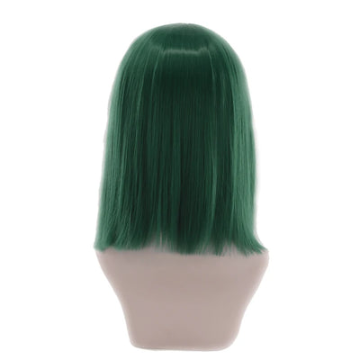Synthetic Hair Short Wig With Bangs Cosplay Wigs For Women Straight Bob Wig Korean Pink Red Brown Blue Green White Purple Grey