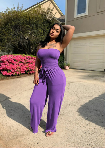 Summer Sexy Tube Top Wide-leg Jumpsuit Women Fashion Casual Loose Jumpsuit Women