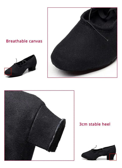 Women Dance Shoes Girls Ballet Jazz Salsa Shoes Soft Sole Low Heels Kids Dancing Slippers Pink Black Red Children Latin Sneakers
