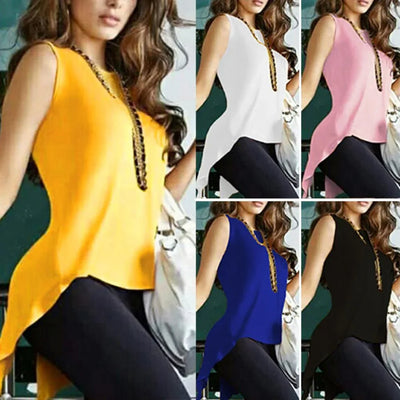 Summer Women Tops Sleeveless Irregular Cross Back Vest Tank Top Clothing Рубашки