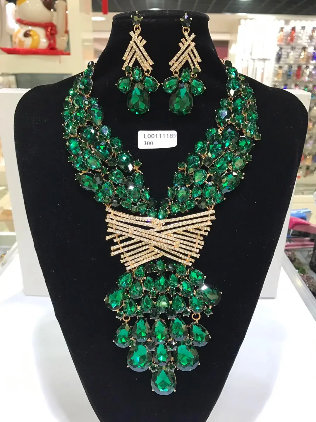 Women Luxury Necklaces Set Wedding Delicate Fashion Jewelery Set Crystal Rhinestone Earrings Jewelry Sets