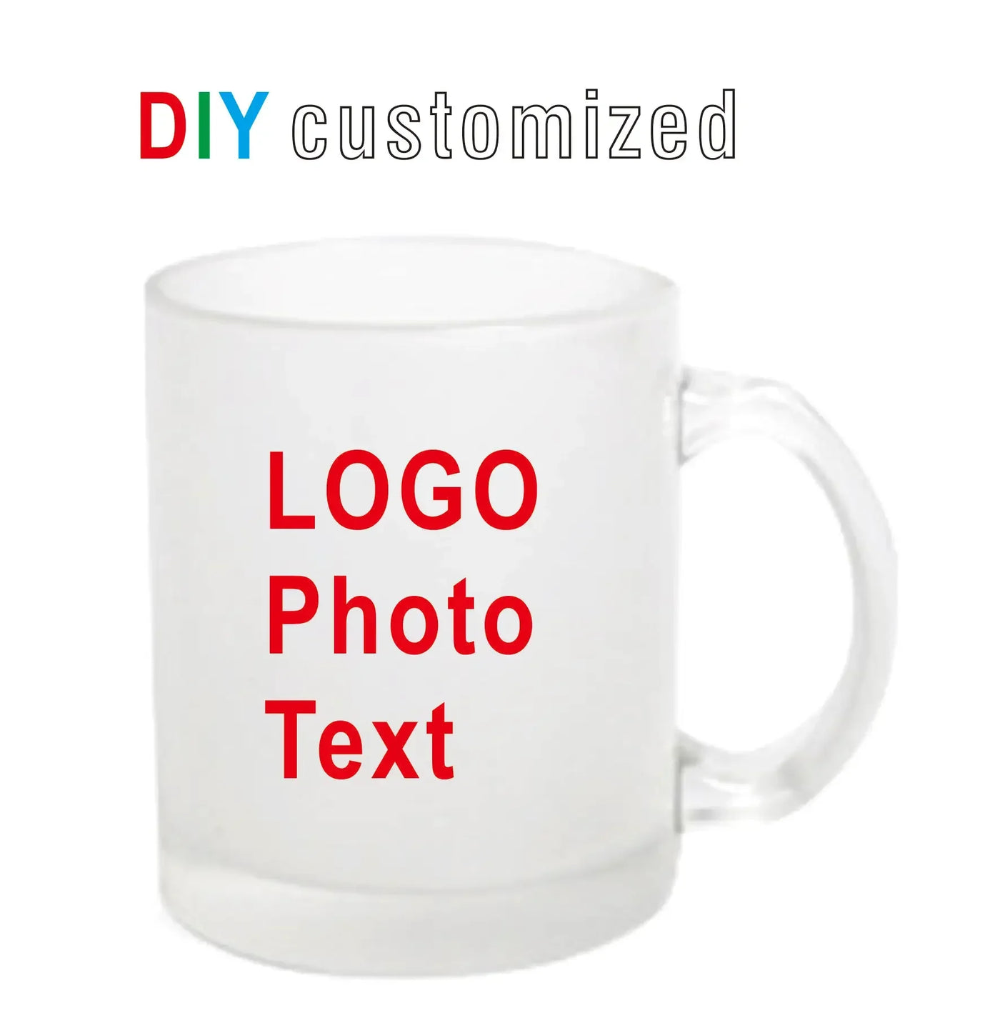DIY Customized 320ML 11oz Glass Mug Personalized Mugs Coffee Milk Cup Creative Present Cute Gift Print Picture Photo LOGO Text