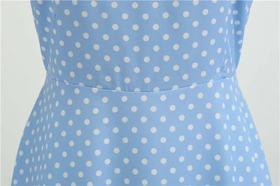 Women Summer Dresses Robe Vintage 50s 60s Big Swing Party Rockabilly Dress White Polka Dot Vestidos
