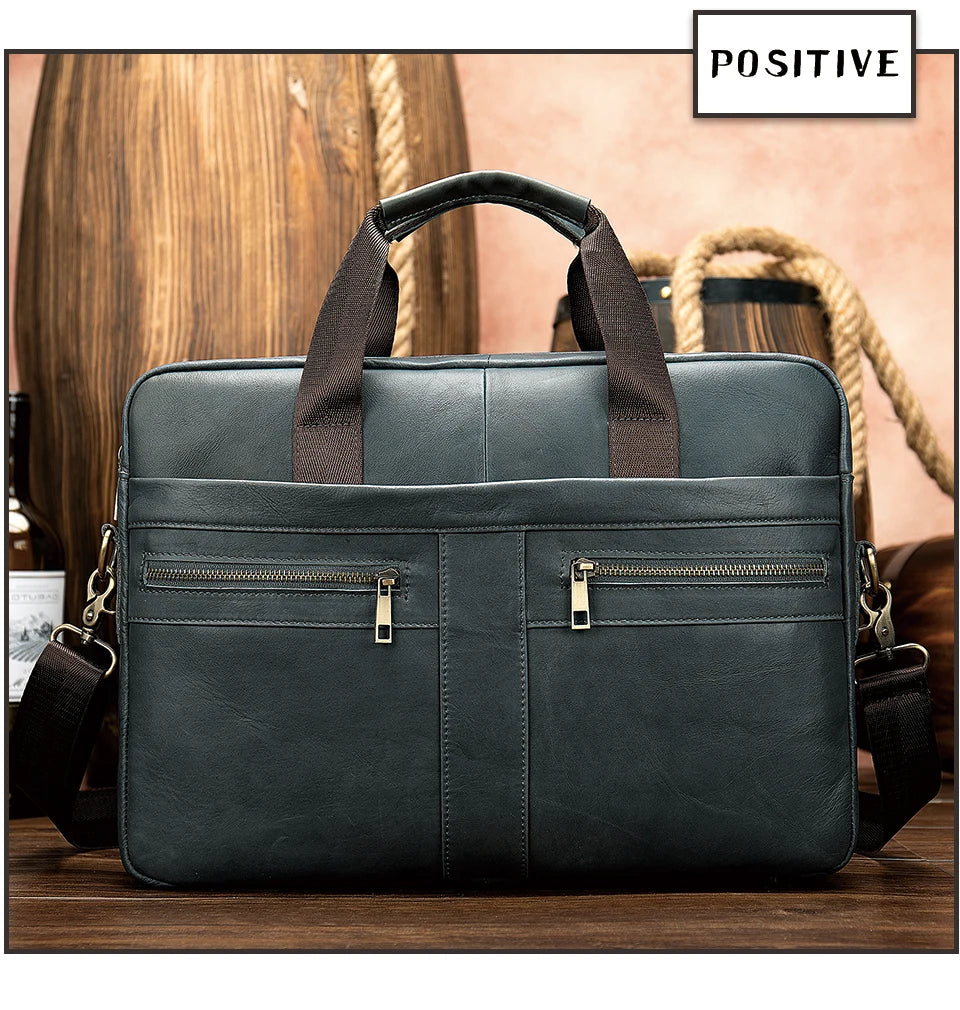 WESTAL Men's Briefcases Men's Bags Genuine Leather Lawyer/Office Bag Laptop Bag Men's Leather Briefcases Bag for Documents