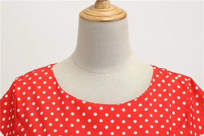 Women Summer Dresses Robe Vintage 50s 60s Big Swing Party Rockabilly Dress White Polka Dot Vestidos