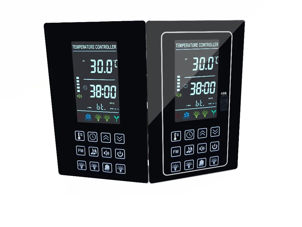 4.5KW 30A Infrared Heater Sauna Thermostat for Sauna Accessories Music Bluetooth Controller Lamp, Fan, AUX Switch