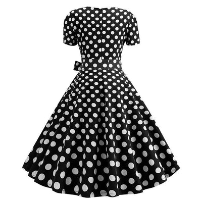 Women Summer Dress Elegant Retro Vintage 50s 60s Robe Rockabilly Swing Pinup Dresses Casual Red Party Vestidos