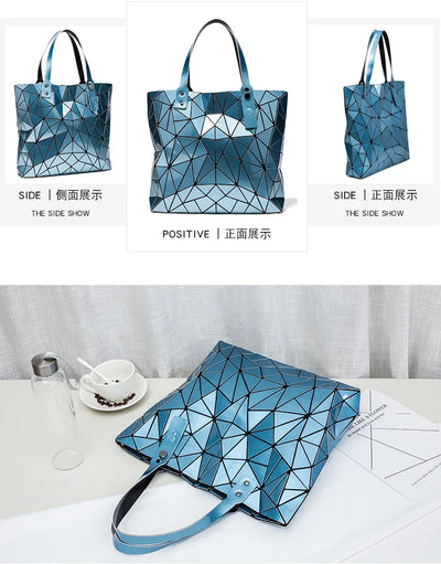 new luxury handbags women bags designer Beach Large tote Hologram Shoulder Bag sac a main Geometric bag bolsa feminina Silver