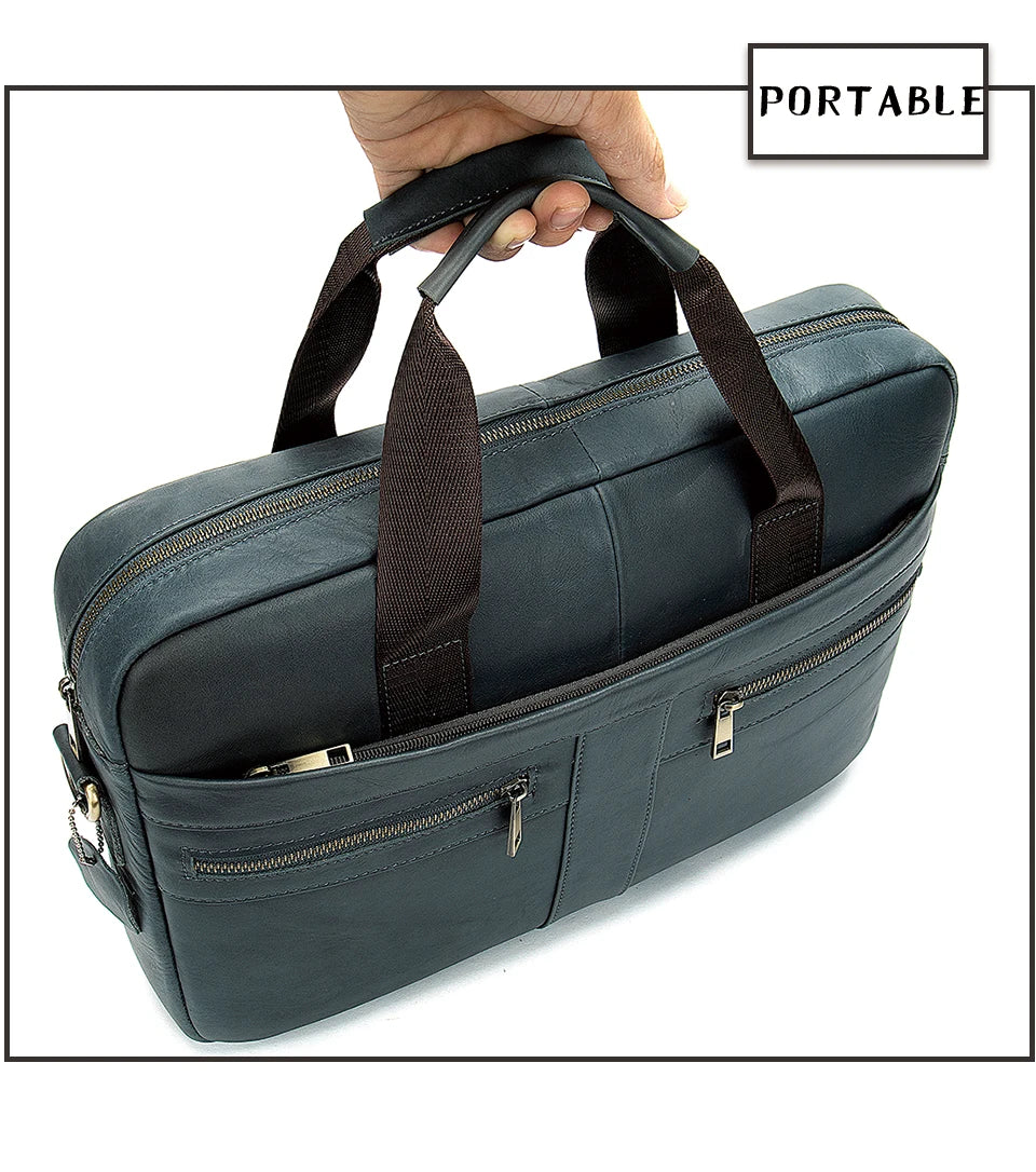WESTAL Men's Briefcases Men's Bags Genuine Leather Lawyer/Office Bag Laptop Bag Men's Leather Briefcases Bag for Documents