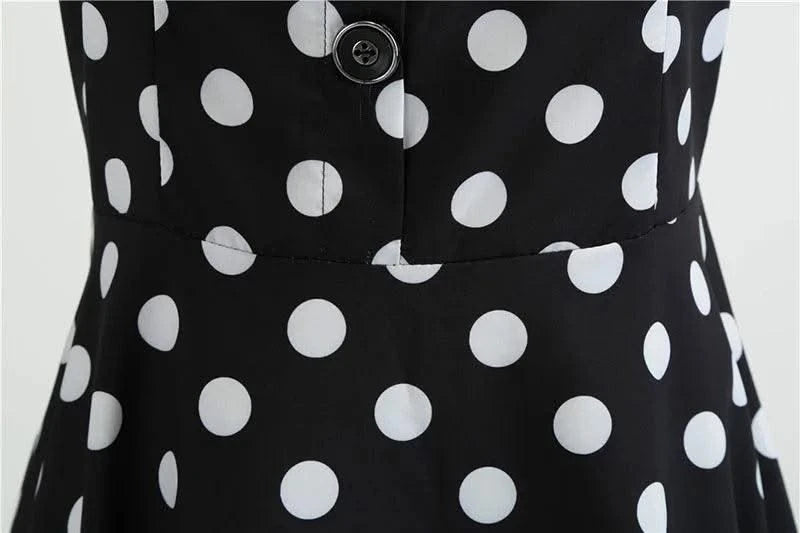 Women Summer Dress Elegant Retro Vintage 50s 60s Robe Rockabilly Swing Pinup Dresses Casual Red Party Vestidos