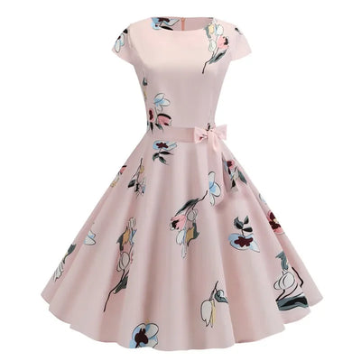 Women Summer Dresses Robe Vintage 50s 60s Big Swing Party Rockabilly Dress White Polka Dot Vestidos